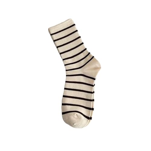 Striped autumn and winter cotton sports socks, simple Korean-style long socks for students