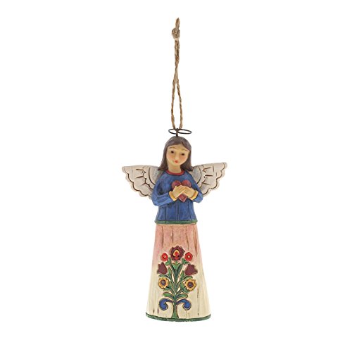 Enesco 6001455 Jim Shore Folklore Angel With Heart. Hanging Ornament, 4.5