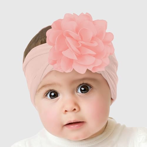 Image of SYGA PACK OF 12Headbands Nylon Flower Soft Stretchable Hairband for Newborn Infant Toddler Kids For 0-3 Year (Multicolor)
