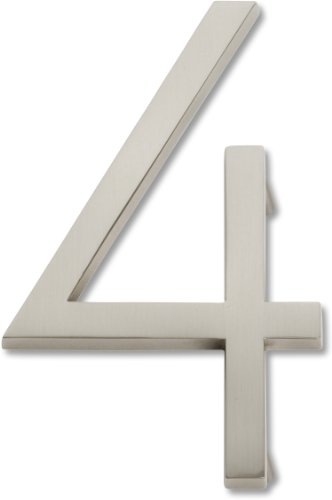 Atlas Homewares AVN4-BRN Modern Avalon House Number, Four, Brushed Nickel