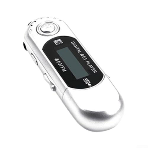 Reproductor de MP3 portátil con pantalla de 1.2 pulgadas, reproductor de música de sonido HiFi sin pérdidas para deportes, correr, viajes, ligero, negro (plata)
