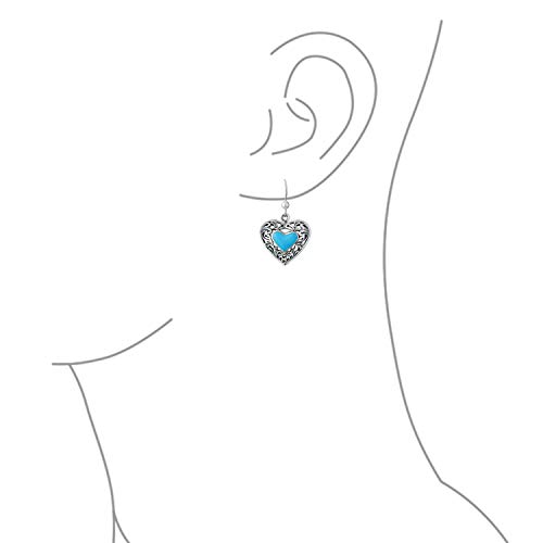 Boucles d'oreilles filigrane argent .925 et turquoise de qualité