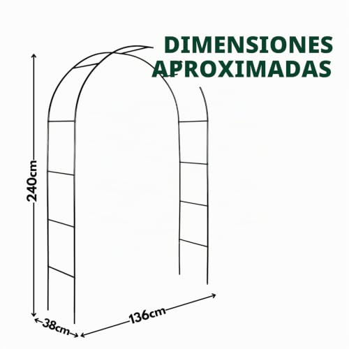 Arco de metal negro de 2,4 m para crear pasillos florales en el jardín 4