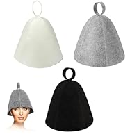 GUTERTOP 3 Stück Saunahut Filz, Saunamütze für Damen und Herren, Sauna Hut für Saunaliebhaber (Schwarz, Weiß, Grau)