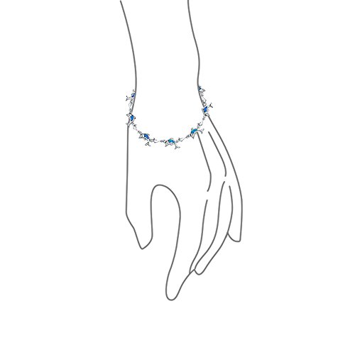 Gemstone Created Blue Opal Inlay Nautical Ocean Marine Hawaiian Vacation Sea Life Mother Dolphins Stud Earrings Bracelet Dangle Pendant Necklace For Women Teen .925 Sterling Silver3