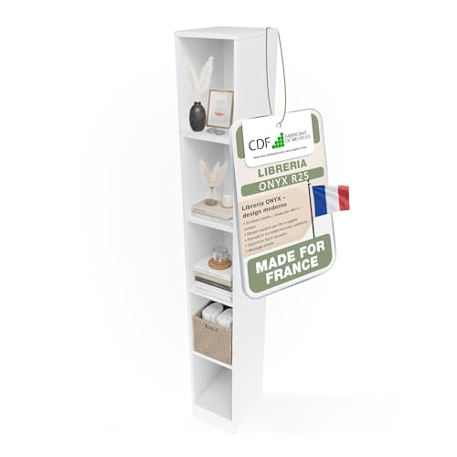 CDF Bibliothèque Ouverte Meuble à Case de Rangement avec Compartiments Colonne pour Bureau Salle à Manger Home Office Salon Livres Dossiers Décoration...