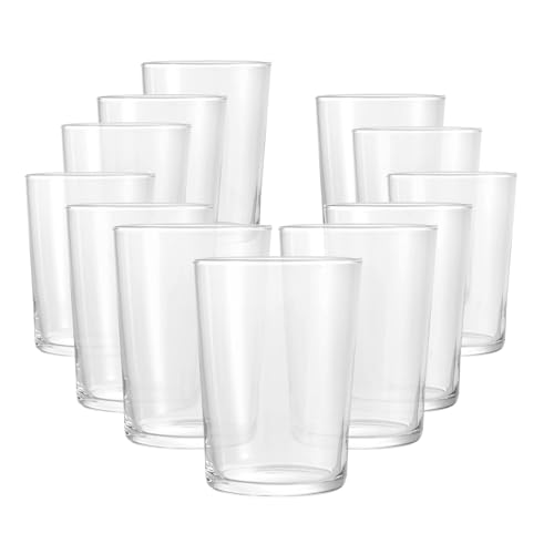 Bormioli Rocco Bodega Collection Glassware – Set Of 12 Maxi 17 Ounce Drinking Glasses For Water, Beverages & Cocktails – 17oz Clear Tempered Glass Tumblers, Transparent