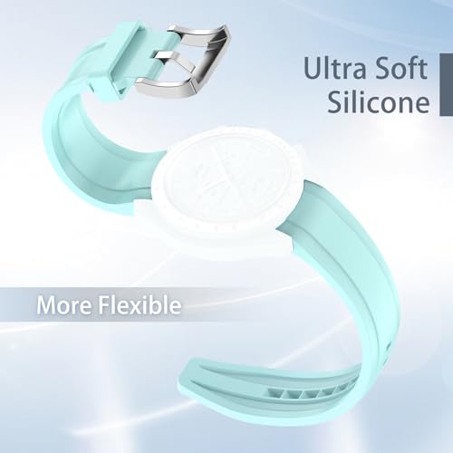 Image of Bands for Moonswatch Watch,Curved No Gap Silicone Strap,Compatible with Omega X Swatch Moonswatch Speedmaster 20mm Watch,Swatch Omega Moonswatch Speedmaster Watch Replacement Strap for Women
