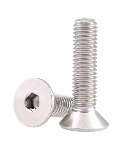 Vis à métaux à tête plate Allen en acier inoxydable 304 IMScrews lot de 75 pièces 6,35 mm