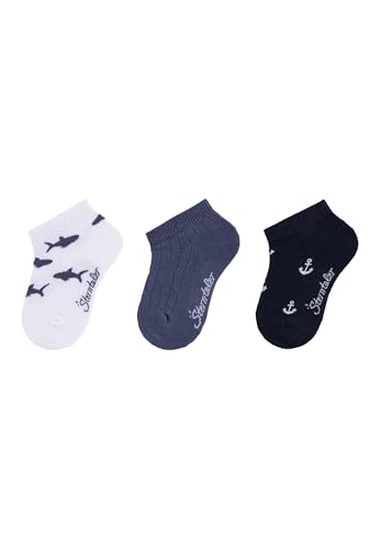 Sterntaler Sneaker Socken 3er Pack Haie - Baby und Kindersocken mit hohem...