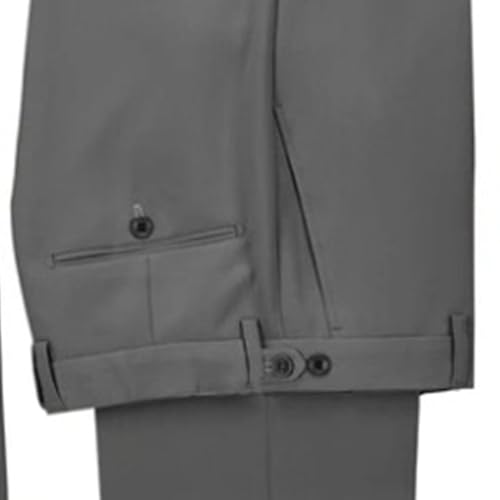 Image of Men's 2 Piece Suit with Metal Clasp Slim Fit Suit Stylish Business Pants Casual Wedding Grooms Tuxedo Suit