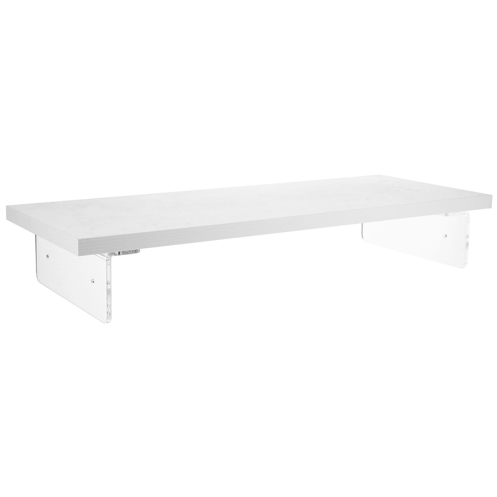 UKCOCO Soporte Elevador Diseño Compacto y Resistente Ergonómico Acrílico Blanco de Monitor Previene Dolor de Cuello y Fatiga Visual para Escritorio