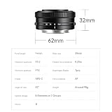 TTARTISAN Obiektyw szerokokątny AF 14 mm F3.5 Fuji X, APS-C Autofocus, szerokokątny obiektyw pancake Lens X, z pierścieniem zatrzaskowym, kompatybilny z aparatem Fujifilm X-Mount