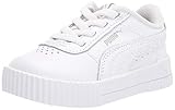 PUMA Girls Carina Slip On Sneaker, White White-Gray Violet, 4 Toddler