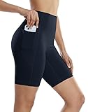 icyzone Damen Kurze Sporthose Laufshorts Hohe Taille Yoga Fitness Shorts Kurz Sport Leggings (S, Schwarz-A)