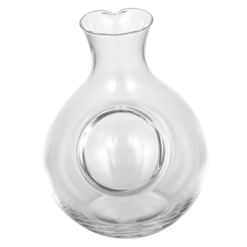 Mikinona Japanese Crystal Glass Liquor Decanter 300ml Ice Pocket Sake Bottle for Home Bar Wine Tasting