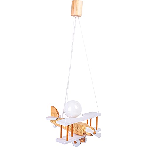 IPP ItalPol Produkt magnifique un lustre en bois en forme d'avion de 32 cm x 30 cm pour une chambre d'enfant et pas seulement.