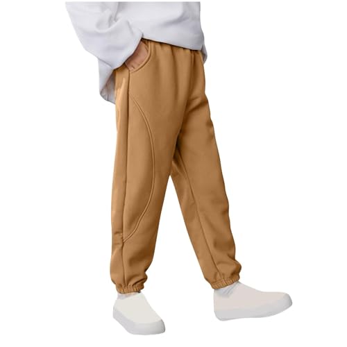 Boys Sweatpants Casual Elastic Waist Fleece Pants with Pocket