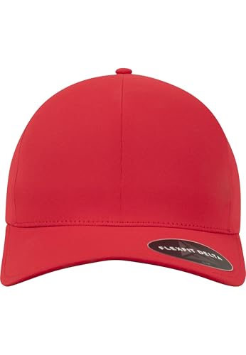 Flexfit Delta Baseball Cap, Unisex Basecap aus Polyester für Damen und Herren, ohne Naht, wasserabweisend, red, L/XL