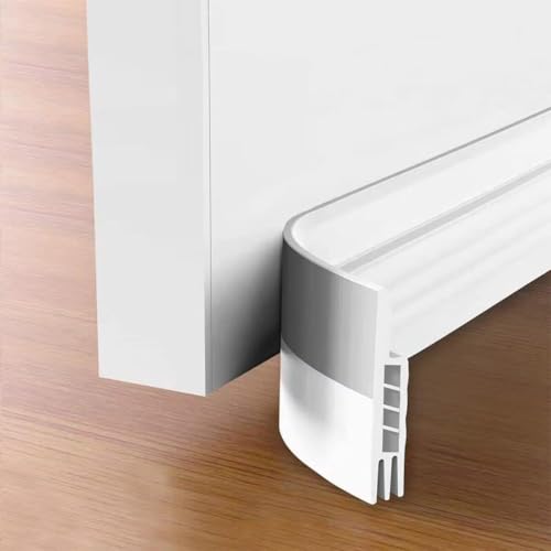 Image of Door Bottom Seal Strip for Gaps, Waterproof, Dust & Insect Blocker for Door, Self Adhesive Guard for Wooden, Metal & Glass Doors (White)