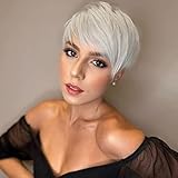 WOCWIG short pixie wigs for black women african american short hairstyles bowl cut Whte wigs for women