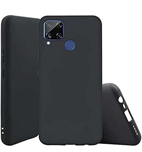 Image of Mobile Back Cover Case for Realme C25 (Silicone Case|CameraProtection|Black SC1510)