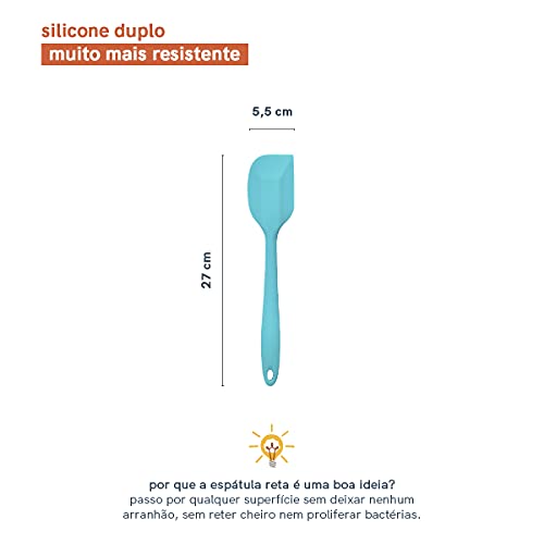 Espátula de Silicone Reta Verde Grande - Oikos