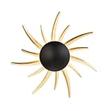 Lichthandel Hoch LED Wandleuchte modern „Sun“ –Schwarz/Gold– Design-Leuchte in Sonnenform Ø ca. 45cm LED fest integriert, 2700K, EINFACHE BEDIENUNG - AN/AUS - Schalter