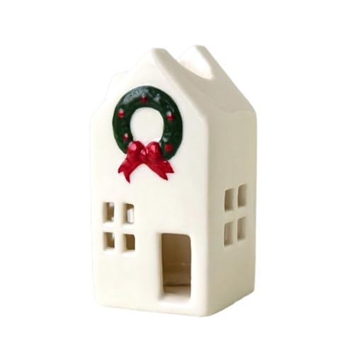 Aurgiarme Christmas Village Collectors - Soportes de cerámica alimentados por pilas, decoración para festivales, exhibición de invierno para coleccionistas, soportes de casa de vacaciones