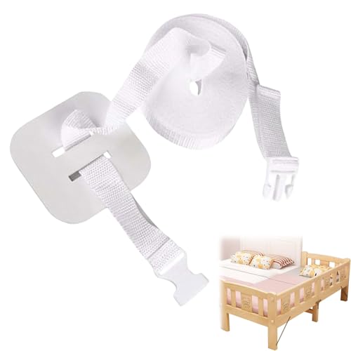 KARELLS Baby Bed Strap, Adjustable Bed Straps,Durable Bed Connector for Connecting Two Mattresses to a Large Lying,8M, White