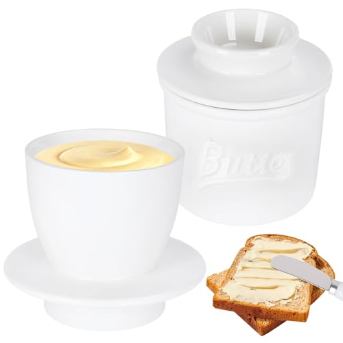 Contenitore Per Burro Francese Con Coperchio,Contenitore In Ceramica Per Conservare Il Burro,Barattolo Per Burros,Con Coltello Per Burros,Adatto Per Burror Fresco Alle Erbe Aromatiche