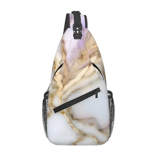 Bolso Bandolera Estampado Mármol para Viaje y Senderismo