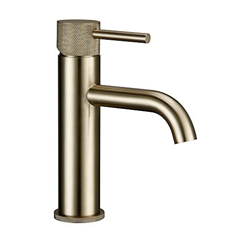 Robinet de lavabo de salle de bain mitigeur monotrou en laiton durable