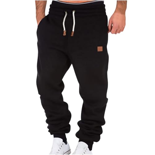 Sweatpants for Men Fleece Jogger Pants with Pockets Elastic Waist Sweatpant Casual Fall Winter Long Pants