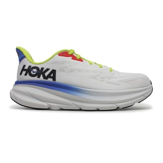 HOKA Tênis masculino Clifton 9 Textile, Blanc De Blanc Virtual Blue, 39