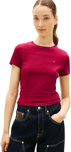Tommy Jeans Womens Tjw 3Pack C-Neck Tee Dw0Dw22175 S/S T-Shirt Multi (Black/Ecru/Red Alert) L