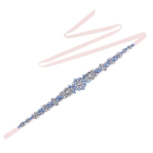 Luxury Diamond Wedding Belt Light Blue Rhinestone Bridal Accessories Important Occasion Dress Belt