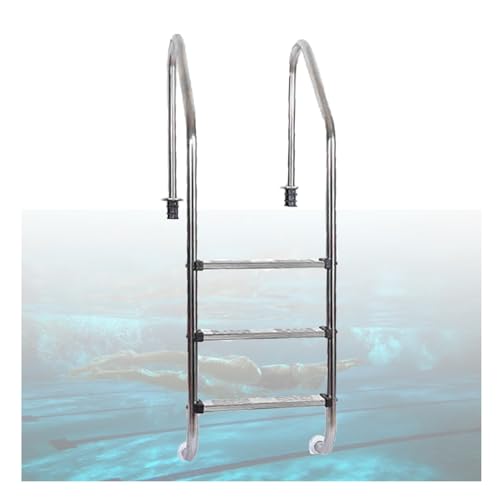 Escalera para piscina con 3 peldaños y doble pasamanos miniatura 1