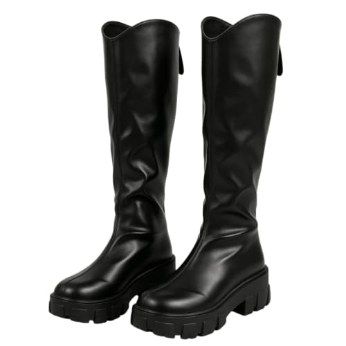 Bottes de moto mi-veau avec boucles et rivets pour affronter le froid