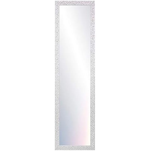Espejo Cuerpo Entero 35x140cm (Blanco/Raya Plateado) Cover
