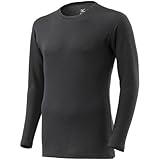 発熱素材インナー ブレスサーモアンダーウエア 厚手 for Active クルーネック長袖シャツ ブラック L