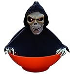 Gcroet 1PC Halloween Candy Bowl Spooky Scary Halloween Candy Dish with Music & Light Movable Sound Activated Halloween Animatronics for Home, Party, Haunted House, Skeleton