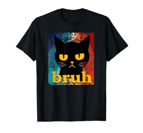 Retro Grunge Katze Bruh Lustig Apathisch Meme T-Shirt