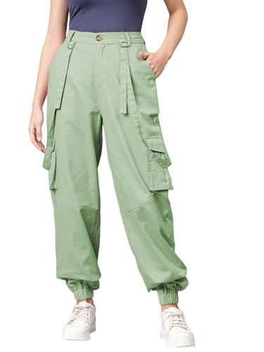 Image of KOTTY Women's High Rise Relaxed || Straight || Joggers Fit Cargo's for Pants || Trousers