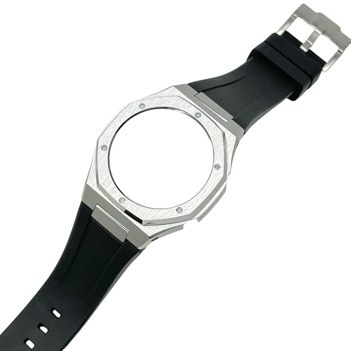 GA2100 Casioak Modification Kit – Octagonal 316L Stainless Steel Bezel and Fluororubber Strap Compatible with Casio G-SHOCK GA-B2100/GA-2100/GA-2110, Includes Installation Tools4