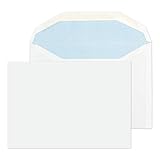 sobres blancos a4 blanco Purely - Sobre con cierre engomado (C6, 114 x 162 mm, 80 g, 1000 unidades), color blanco