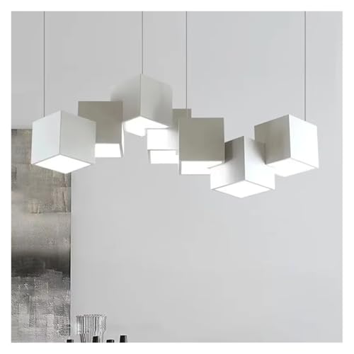 Lustre LED moderne noir et blanc pour suspension cuisine île et salle à manger