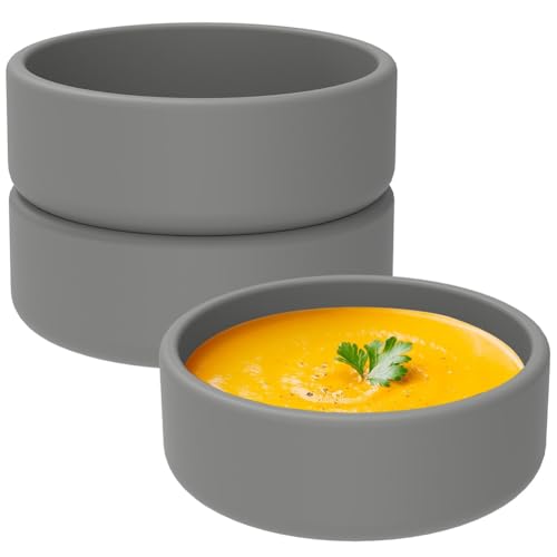 Fangxuee 3 Moldes de Silicona para Freidora de Aire, Antiadherentes, para Cocinar Huevos en Microondas, Color Gris.