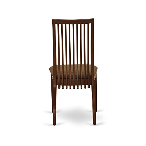 East West Furniture CAIP7-MAH-C Rectangular Set 7 Piece-Linen Fabric Chairs Seat-Mahogany Finish Dining Room Table and Structure