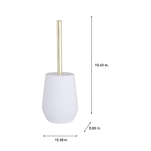 Image of Bath Bliss Soft Toilet Brush | Bathroom Cleaning | Rust Resistant | 360 Degree Bristle Brush | White